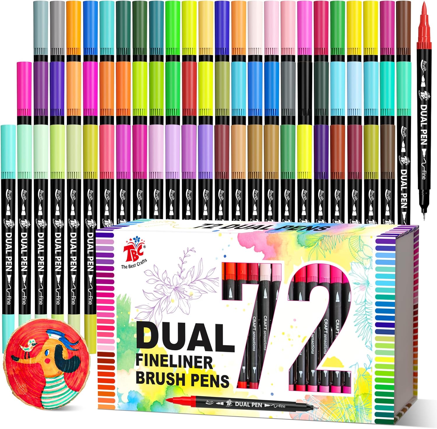 72 Color Dual Tip Brush Pens,  - đánh giá và giá Correction Pen Fine