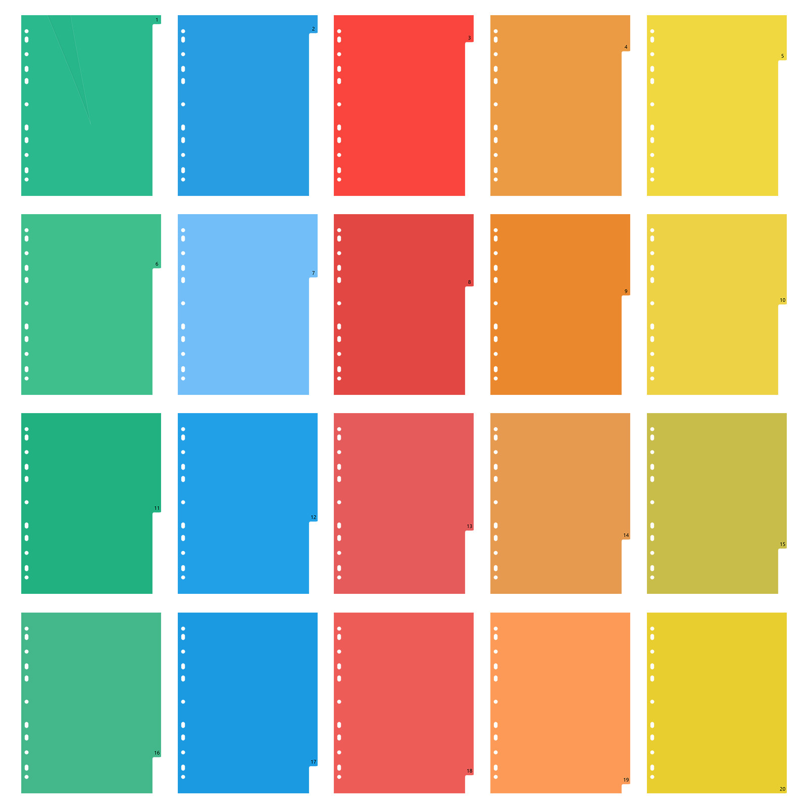 20 Pages A4 Colorful Plastic B - đánh giá và giá Tab Divider A4