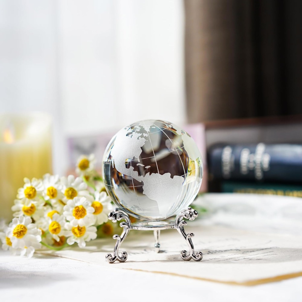 60mm Crystal Earth Globe Paper - đánh giá và giá Paper Weight Crystal
