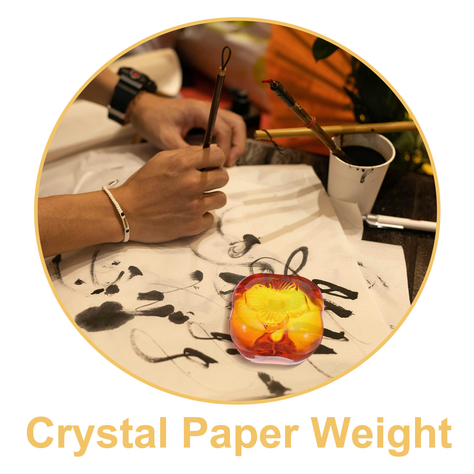 Heavy-Duty Glass Persimmon Pap - đánh giá và giá Paper Weight Crystal
