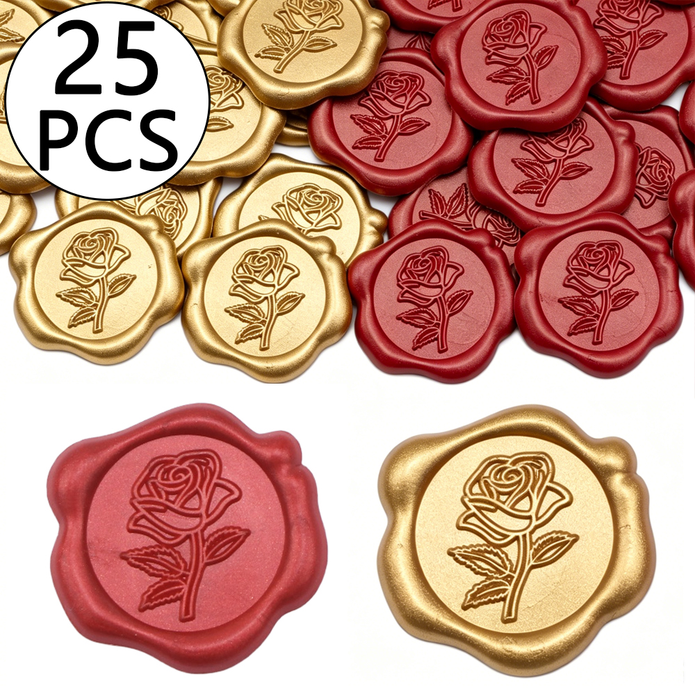 25pcs/set 3D Rose Flower Shape - đánh giá và giá Wax Seal Stamp Set