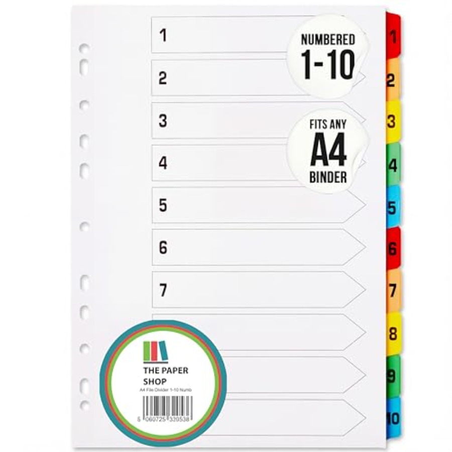 Binder Dividers with Tabs A4 1 - đánh giá và giá Tab Divider A4